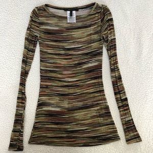 ❤️BCBG Multicolor Camo Long Sleeve  XS